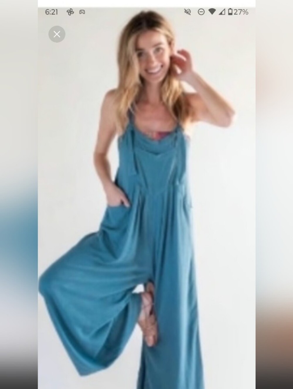 Natural Life Carrington Jumpsuit Size M Teal